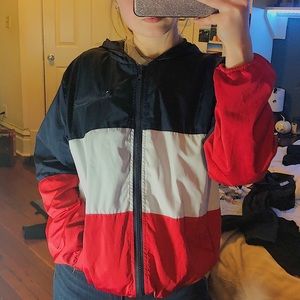 Brandy Melville Red White and Blue Zip up Jacket